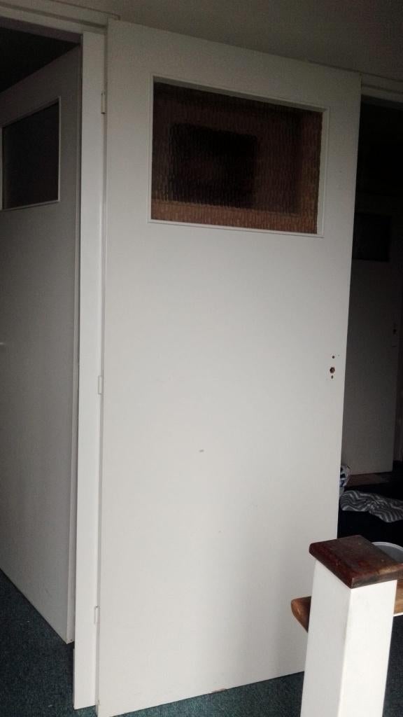 binnendeur met raampje, Doe-het-zelf en Verbouw, Deuren en Horren, Ophalen, Gebruikt, Binnendeur, 200 tot 215 cm