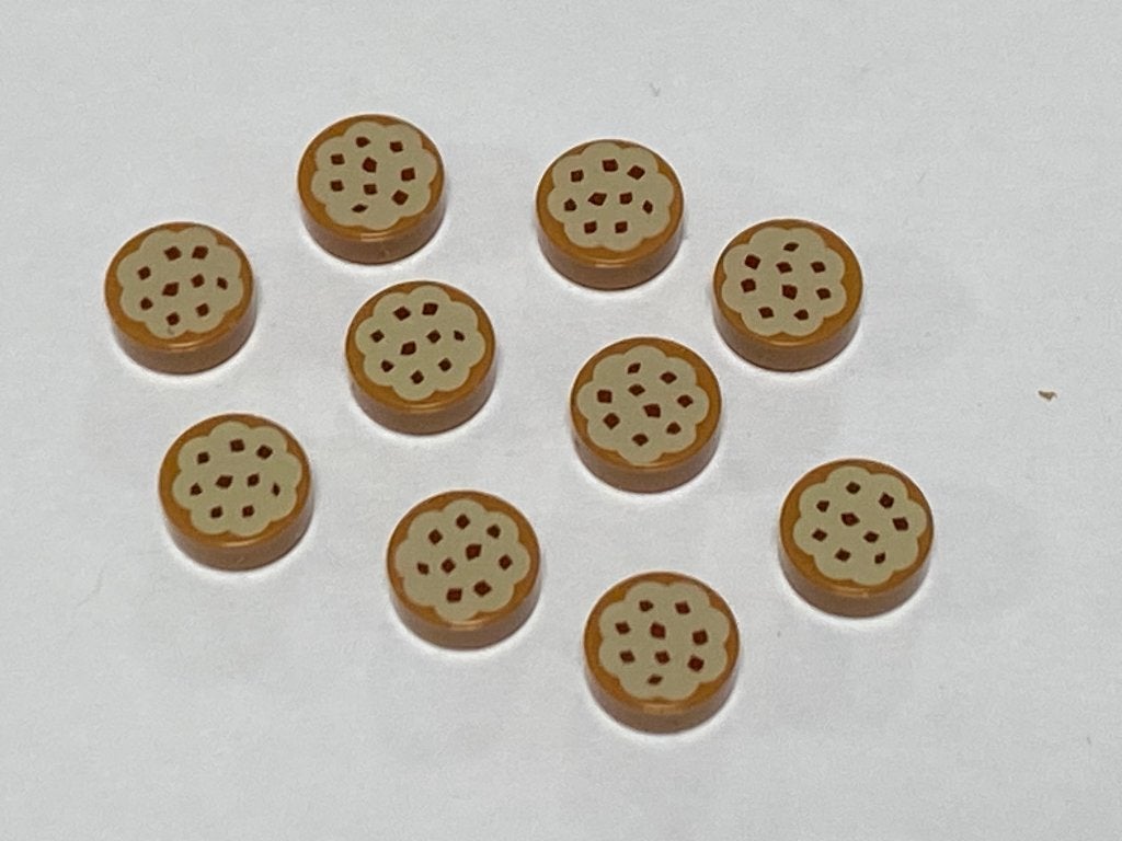 Partij Lego 10x nieuwe middel nougat tegel / koekje / cookie