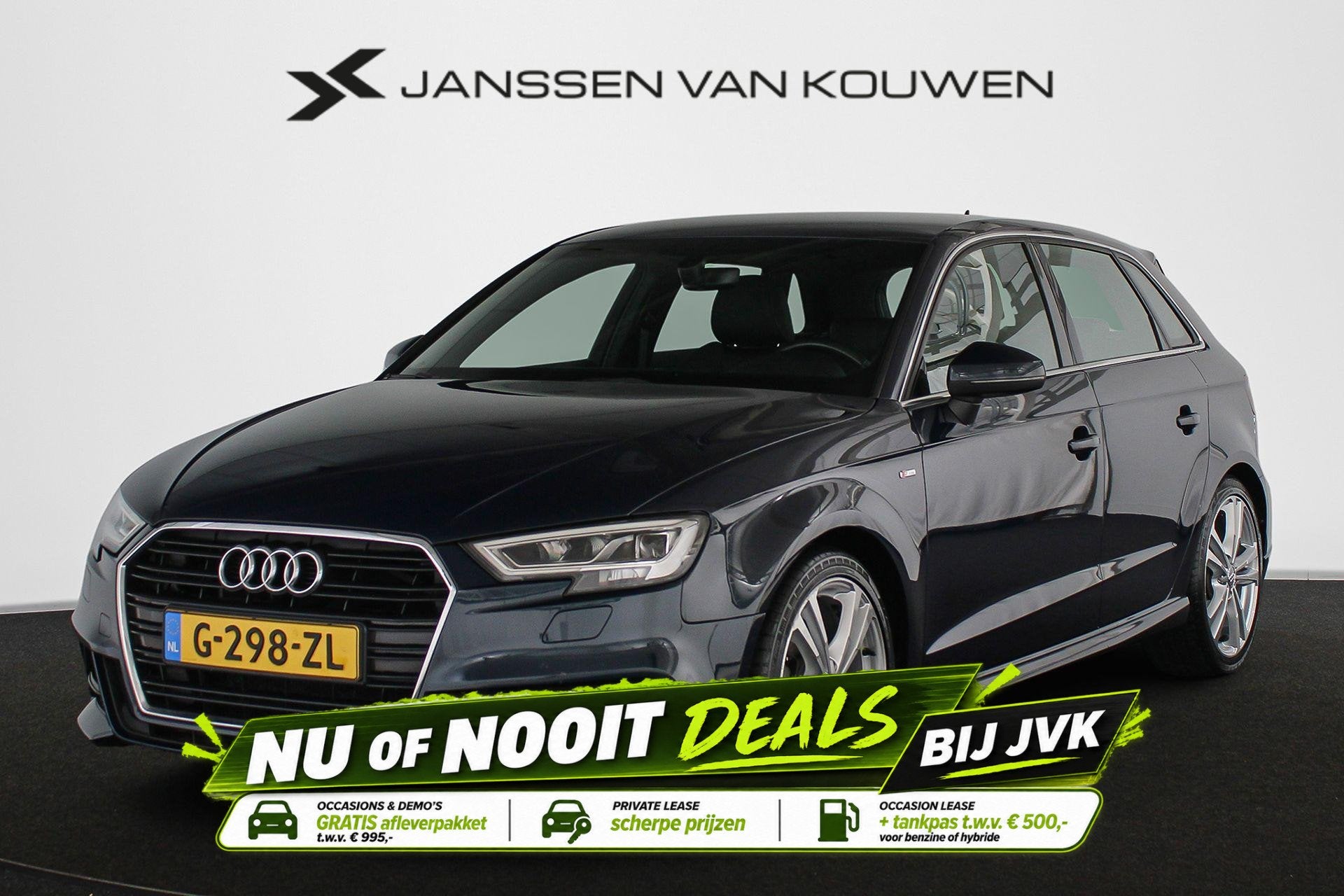 Audi A3 Sportback 30 TFSI Advance Sport S-Line Trekhaak Stoe, Auto's, Voorwielaandrijving, Gebruikt, 1165 kg, Blauw