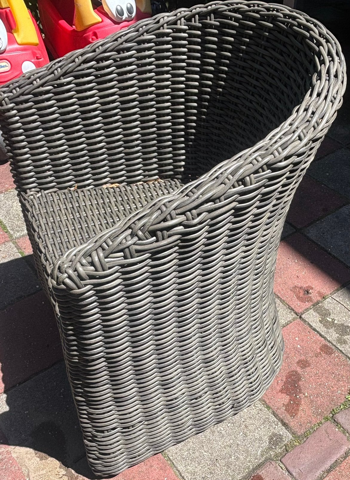 4 kunststof ratan tuinstoelen., Ophalen, Gebruikt, Kunststof