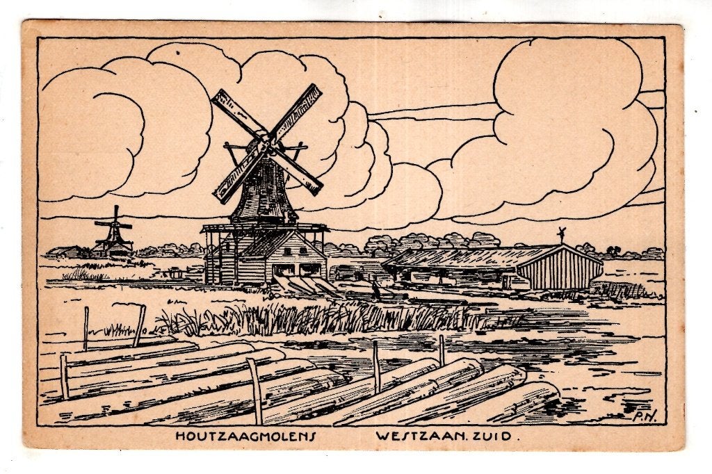 Zaandam  Westzaan Zuid Molen Lithodruk Mulder, Verzenden, Ongelopen, Noord-Holland