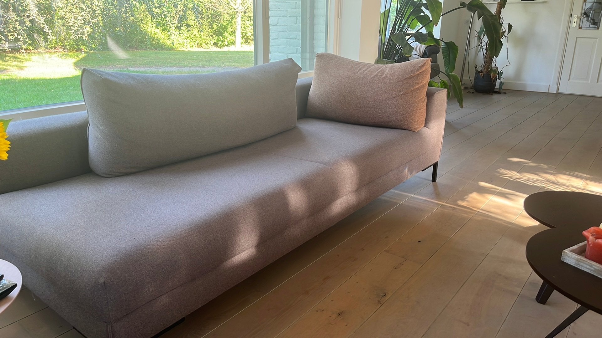 Design on stock 3-zitsbank met losse kussens, Ophalen, Gebruikt, Driepersoons, 75 tot 100 cm