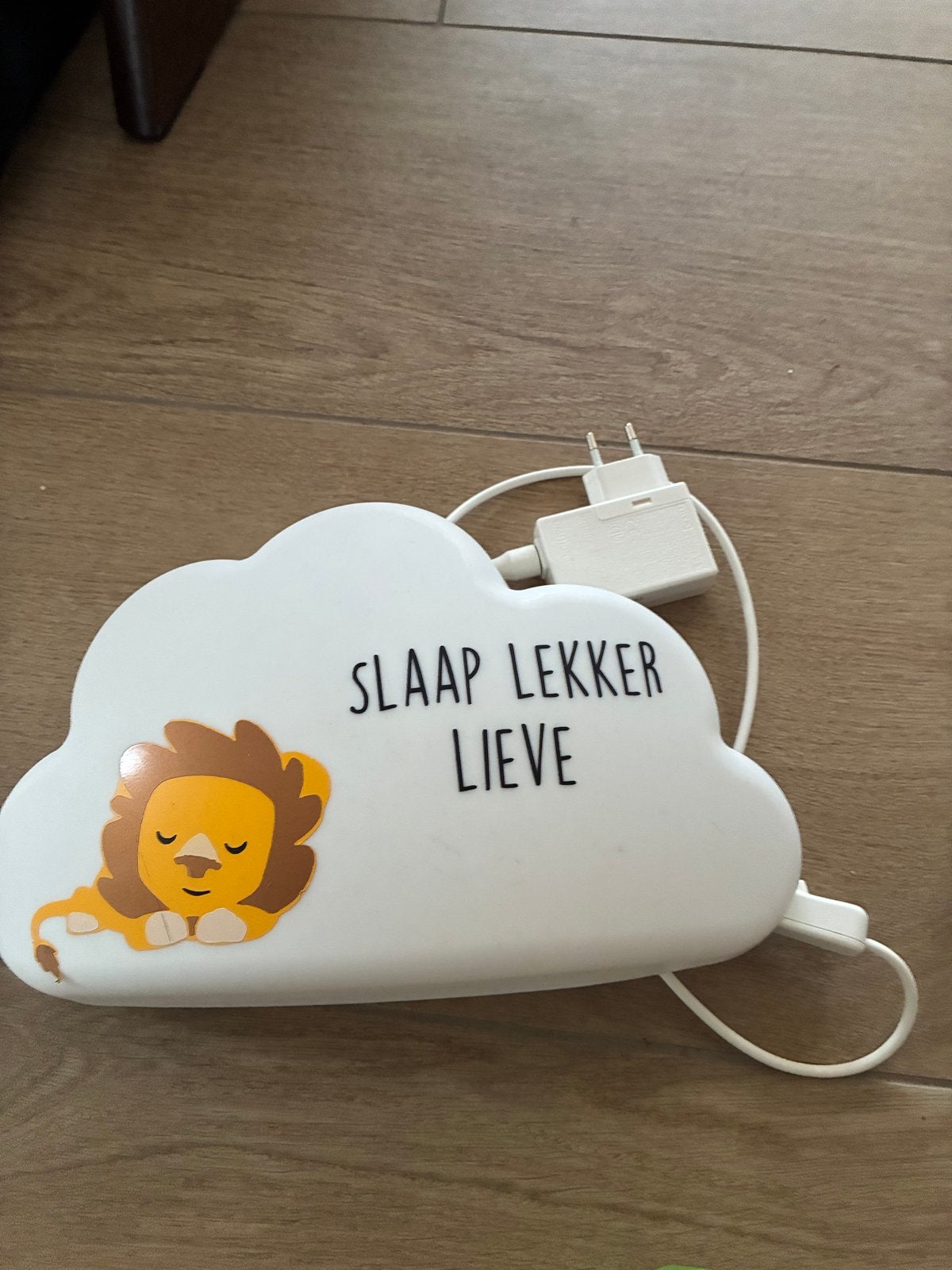 Nachtlampje wolk met leeuw - Slaap Lekker Lieve, Ophalen, Gebruikt, Overige merken, Wit