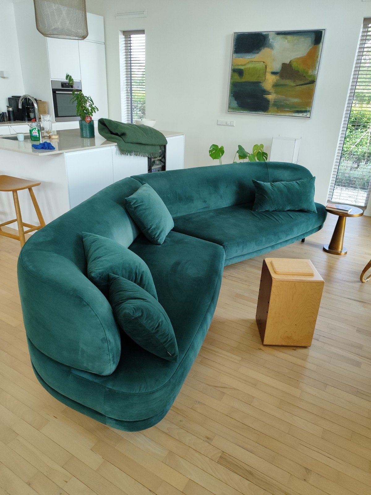 Bolia design bank, velours groen, Ophalen, Zo goed als nieuw