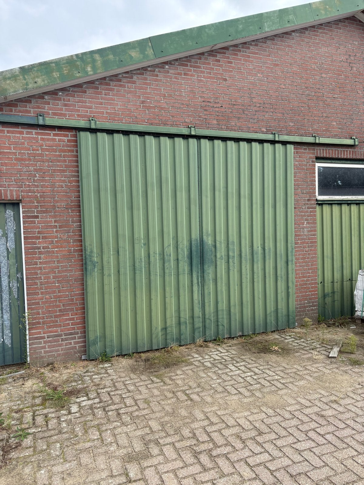 Grote schuifdeur met rails, 340x305cm, prima staat, Ophalen, Gebruikt, Overige typen, Schuifdeur