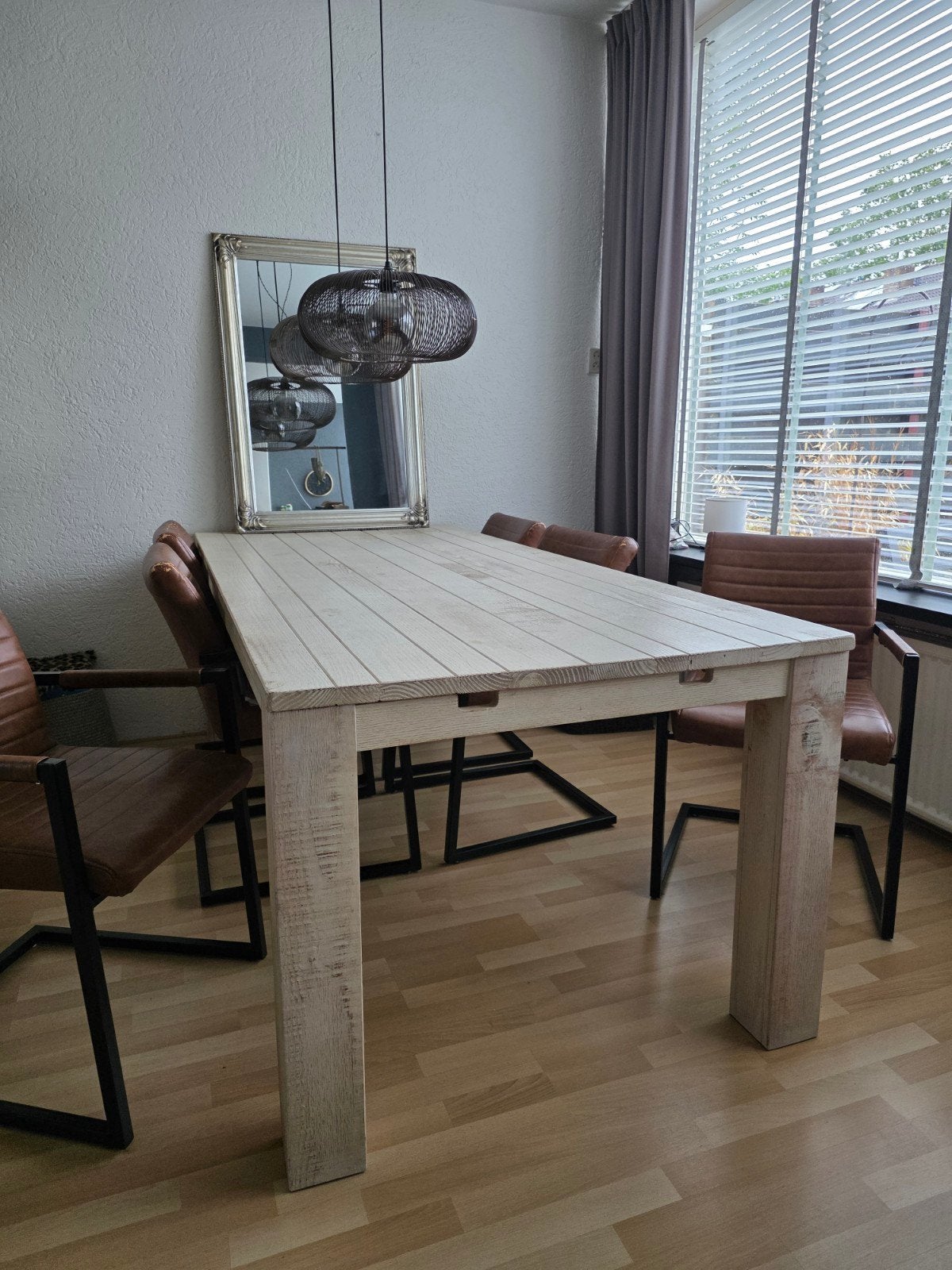 Eettafel 220x100x80, Huis en Inrichting, Tafels | Eettafels, Ophalen, 200 cm of meer, 50 tot 100 cm, Zo goed als nieuw