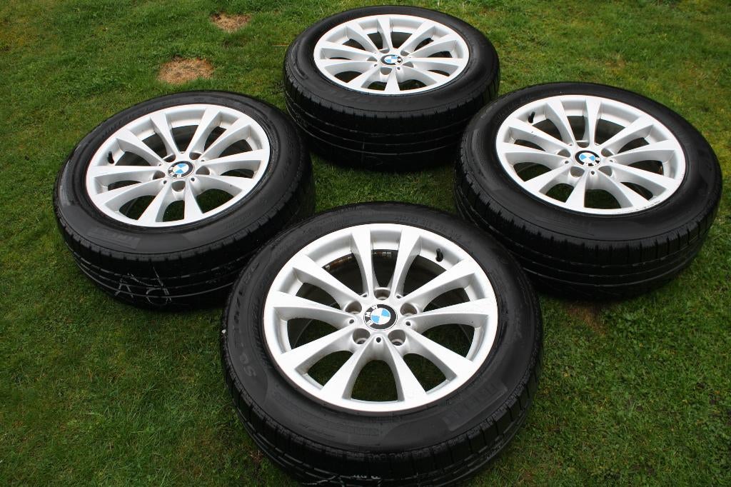 Set BMW RONAL 17 inch 10-spaaks LM wielen., Ophalen, Banden en Velgen, 17 inch, Zomerbanden