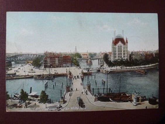 1913 ROTTERDAM Leeuwenbrug + Witte Huis stempel DRONRIJP, Verzamelen, Ophalen, Voor 1920, Gelopen, Zuid-Holland