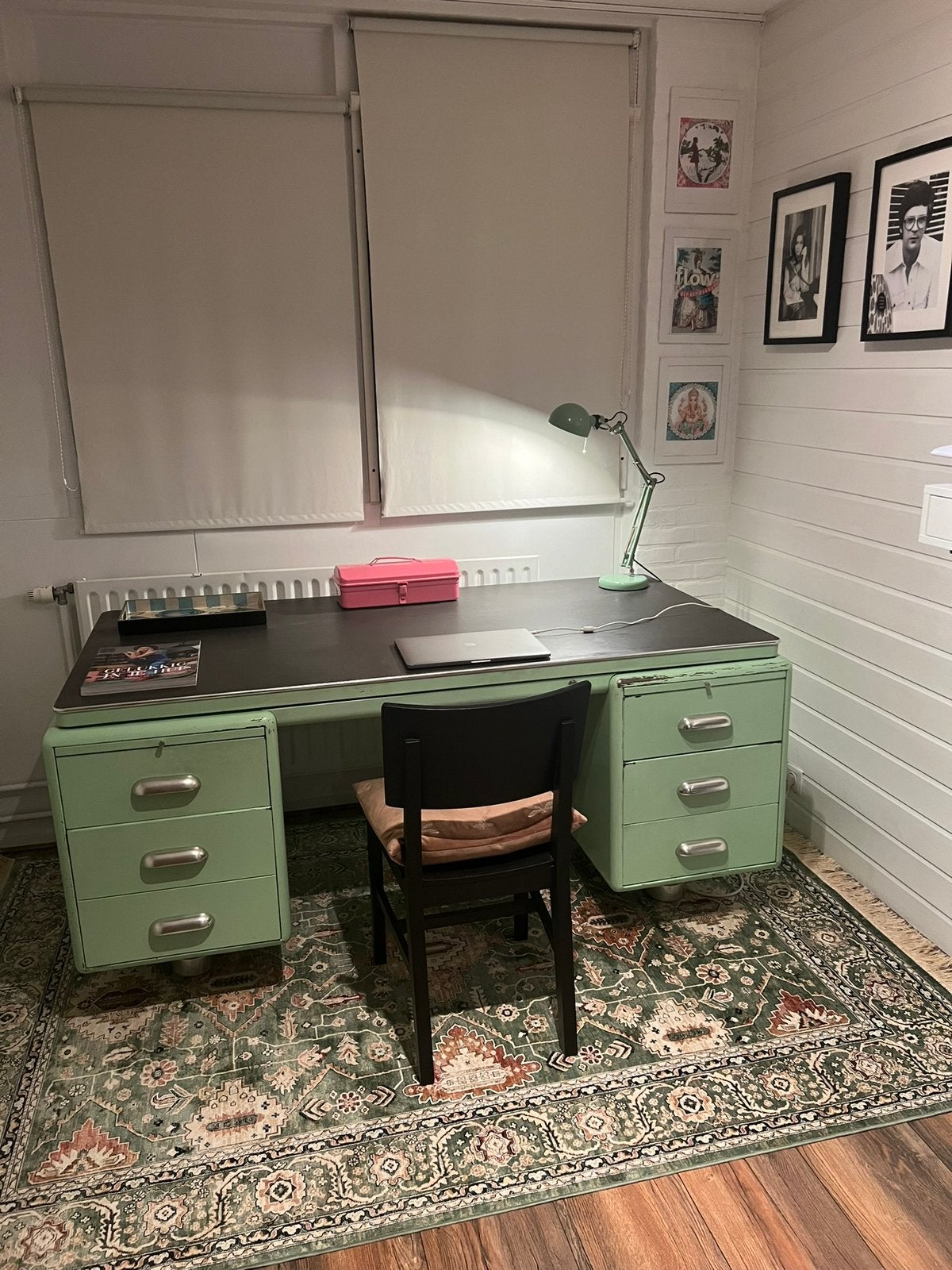 Origineel Gispen bureau jaren 60 – mintgroen, Ophalen, Gispen, Groen, Gebruikt