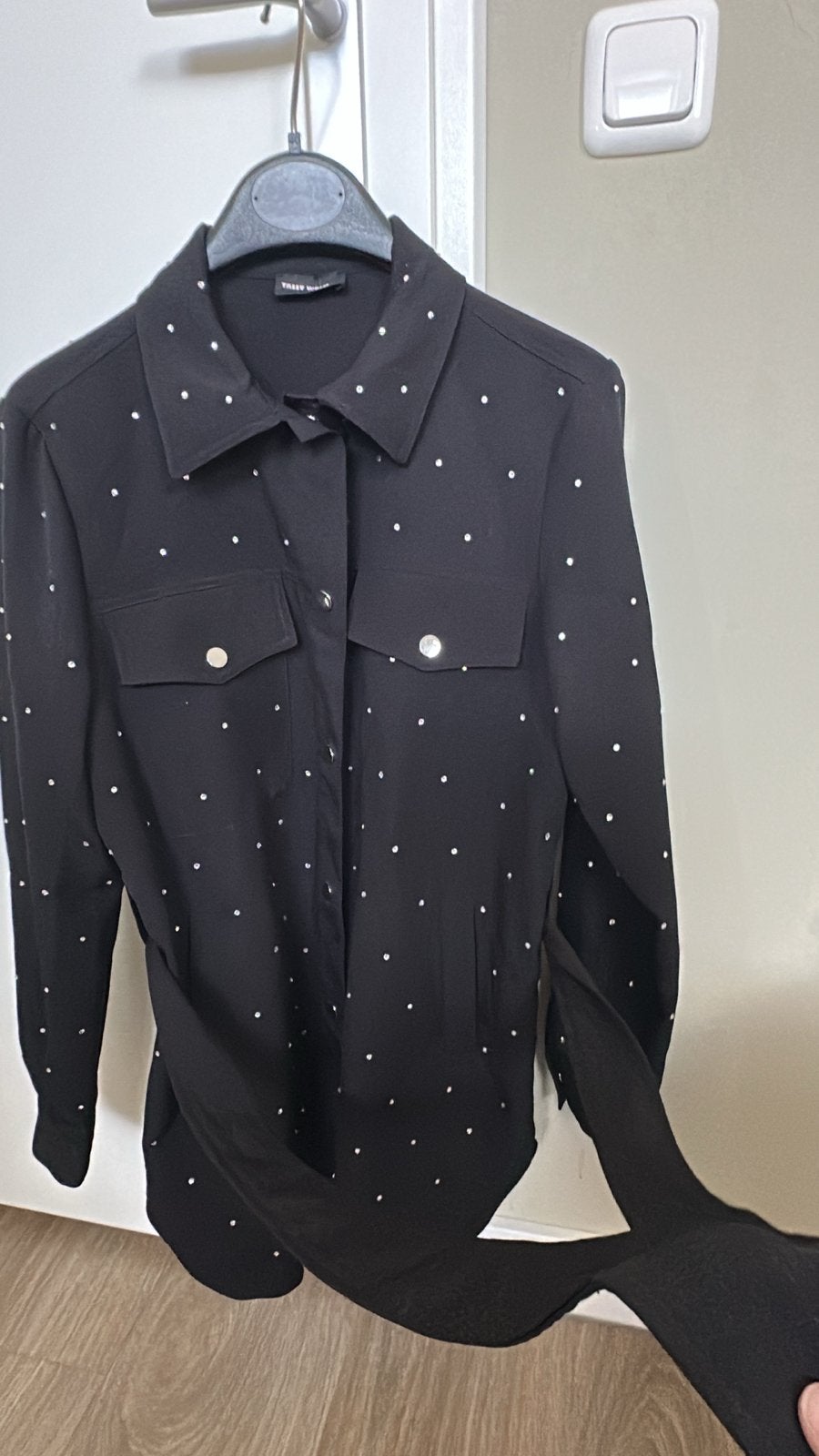 Tally Weijl Zwart Blouse met Strass Steentjes, Ophalen of Verzenden, Zo goed als nieuw, Maat 36 (S), Zwart