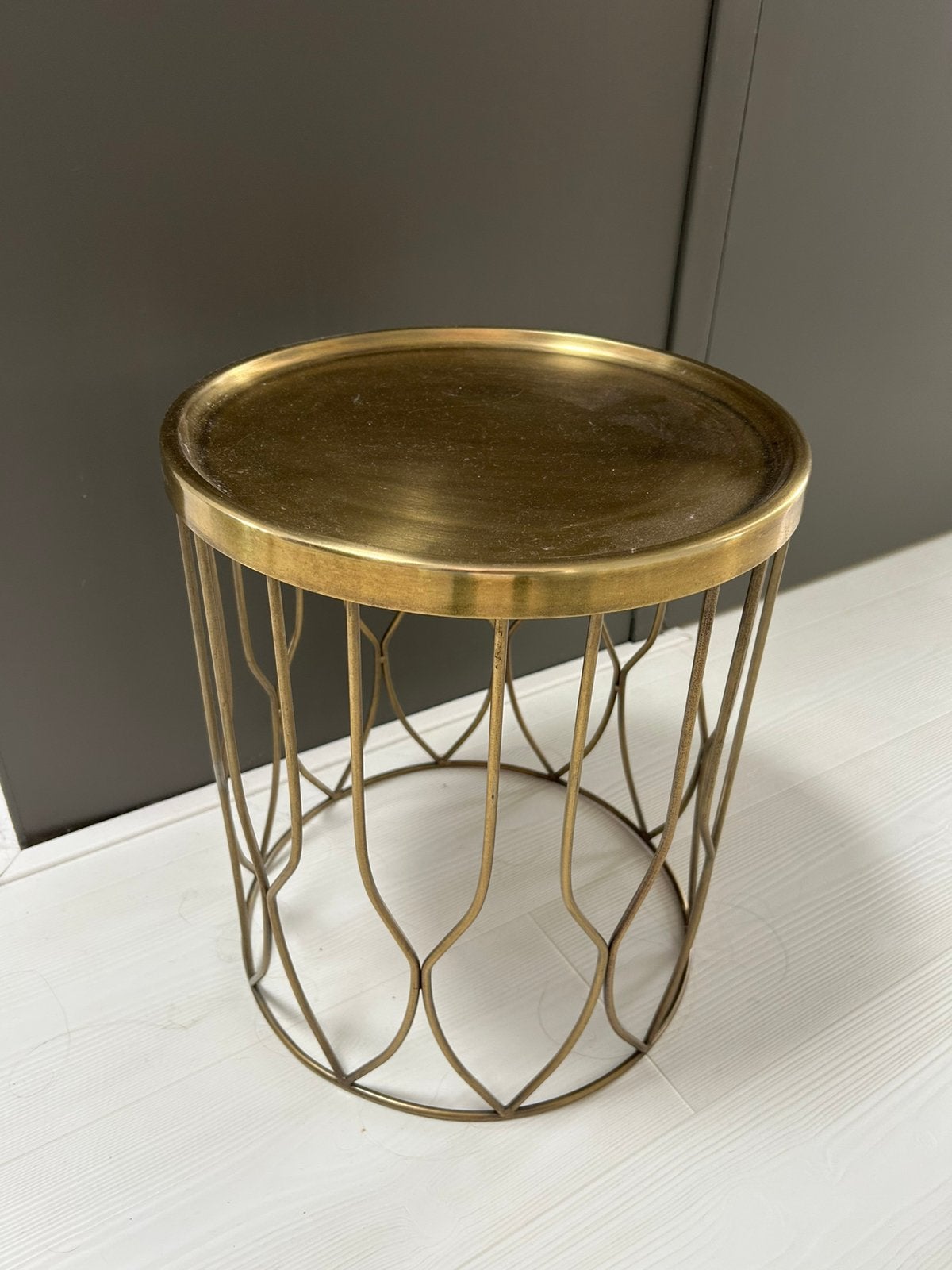 Bijzettafel Verdi - messingkleur - 40xØ35 cm, Huis en Inrichting, Tafels | Bijzettafels, Ophalen, Minder dan 45 cm, Minder dan 55 cm
