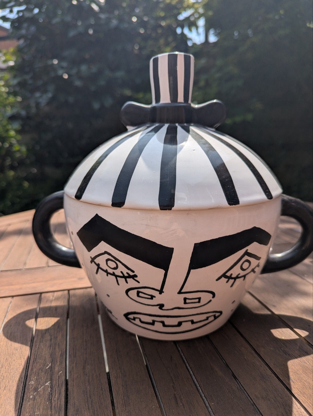 César Manrique Stijl Pot/Schaal met Deksel - Uniek Design, Ophalen