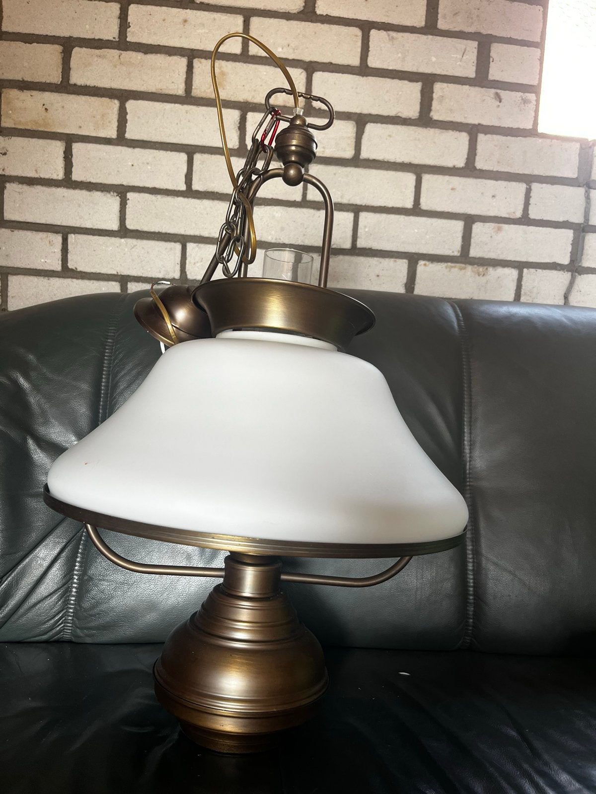 Klassieke hanglamp - Wegens verbouwing, Ophalen, Minder dan 50 cm, Gebruikt, Glas