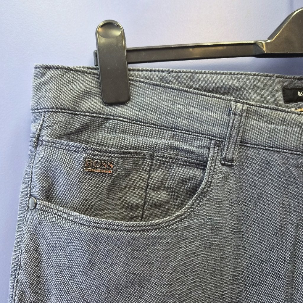 Hugo Boss pantalon broek grijs blauwige stof W38 L34 51306, Blauw, ., Hugo Boss, Maat 56/58 (XL)