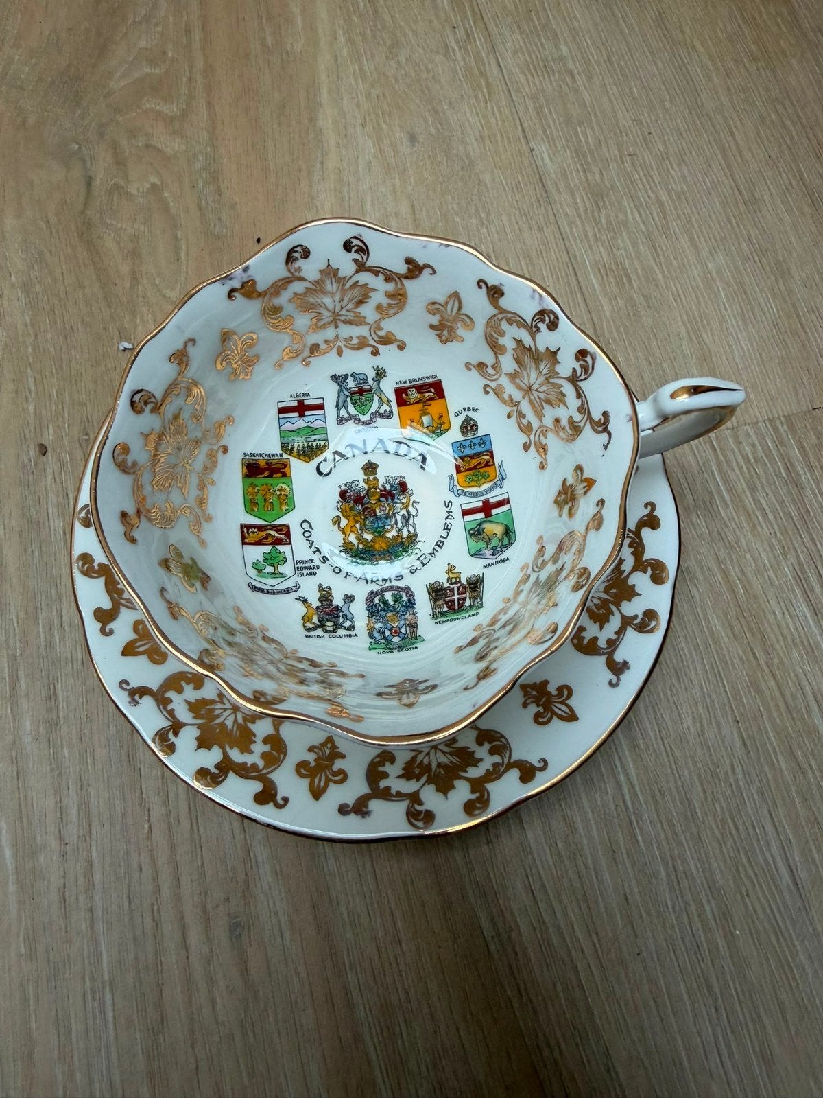 Vintage Paragon Canada Wapen Thee Kop en Schotel, Ophalen of Verzenden