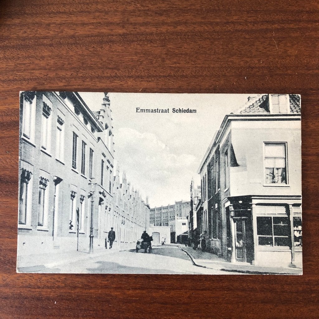 Ansichtkaart Emmastraat Schiedam, Verzenden, Voor 1920, Ongelopen, Zuid-Holland