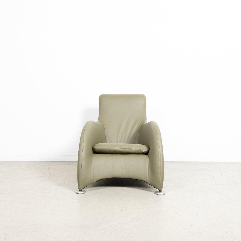 Montis Loge Fauteuil Groen Leer - Aluminium, Huis en Inrichting, Niet ingevuld, Zo goed als nieuw, Niet ingevuld, Niet ingevuld