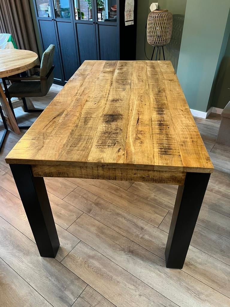 Mangohout eettafel 180x91x78 - BESCHIKBAAR, Ophalen, 50 tot 100 cm, Zo goed als nieuw, Vijf personen of meer