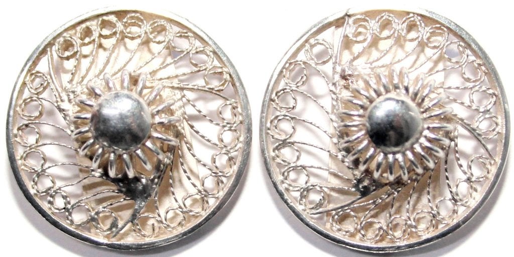Schitterende Sterling Zilver Zeeuwse Knop Oorbellen Clips, Ophalen of Verzenden, Zilver, Oorbellen