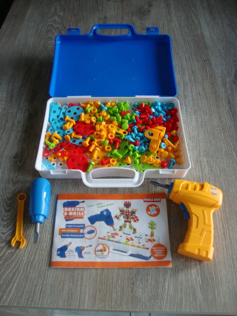 Tools Box Design & Drill speelgoed met boormachine, Kinderen en Baby's, Ophalen of Verzenden, Gebruikt