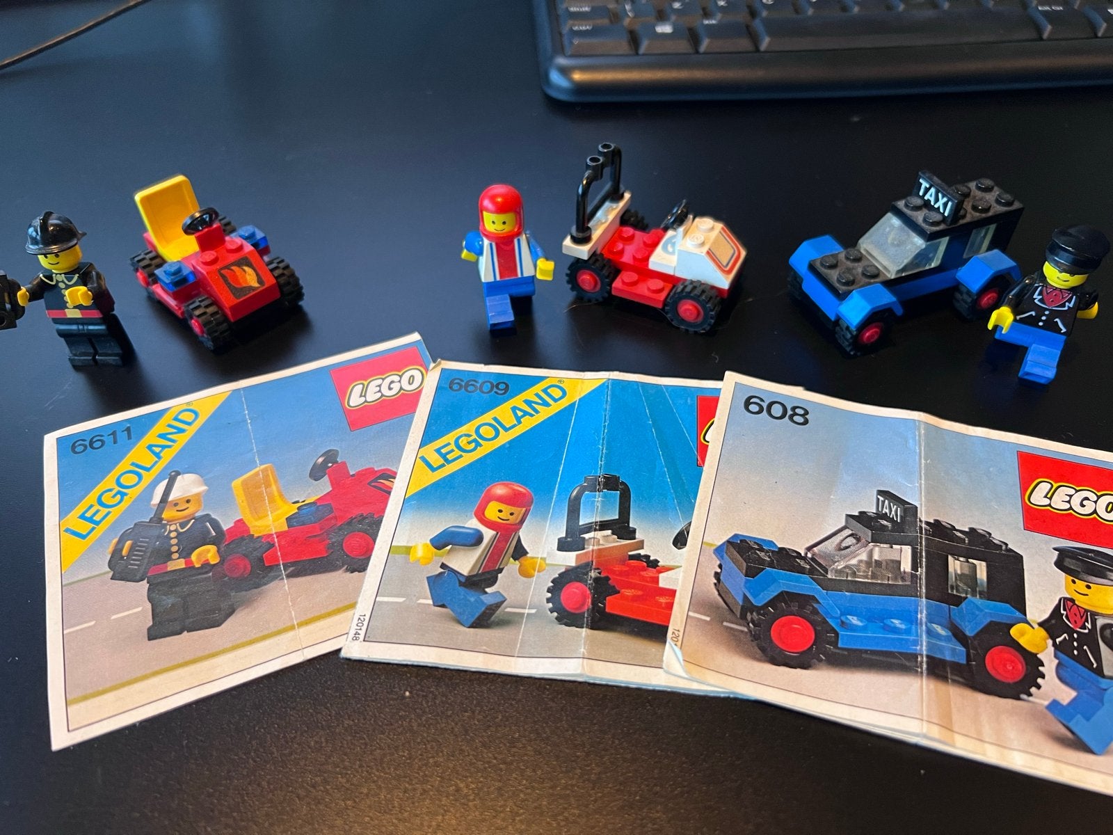 Vintage LEGO Legoland sets 6611, 6609, 608 met boekjes, Ophalen of Verzenden, Gebruikt