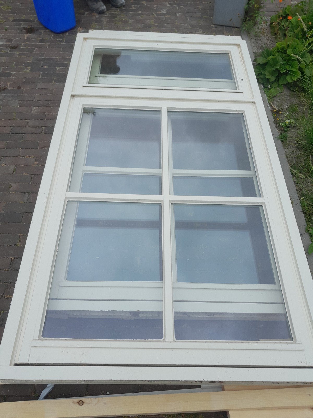 2 stuks Kozijnen met dubbel glas 213x115 cm, Gebruikt, Raamkozijn, Inclusief glas, 225 cm of meer