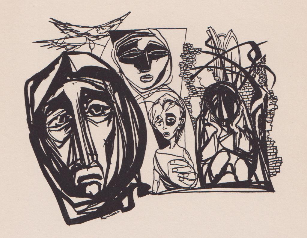 Tekening van Ru van Rossem, Ophalen of Verzenden