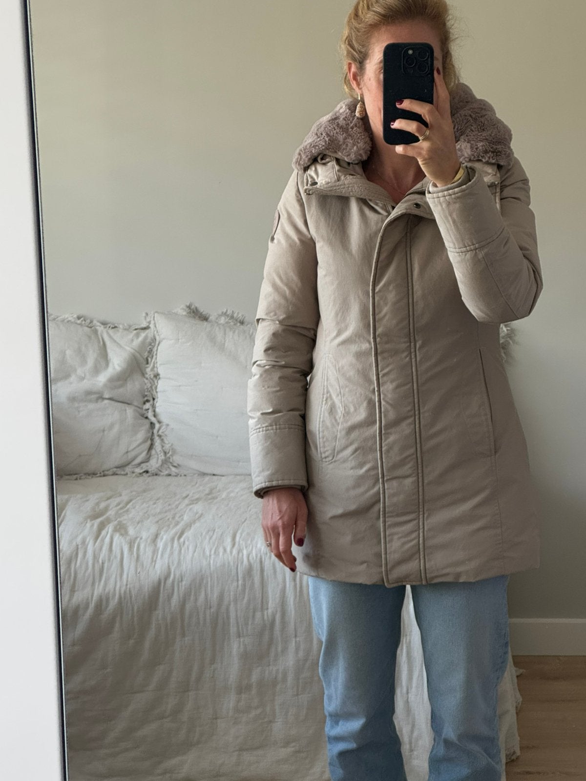 Woolrich Parka beige XS, Kleding | Dames, Verzenden, Zo goed als nieuw, Maat 34 (XS) of kleiner, Beige