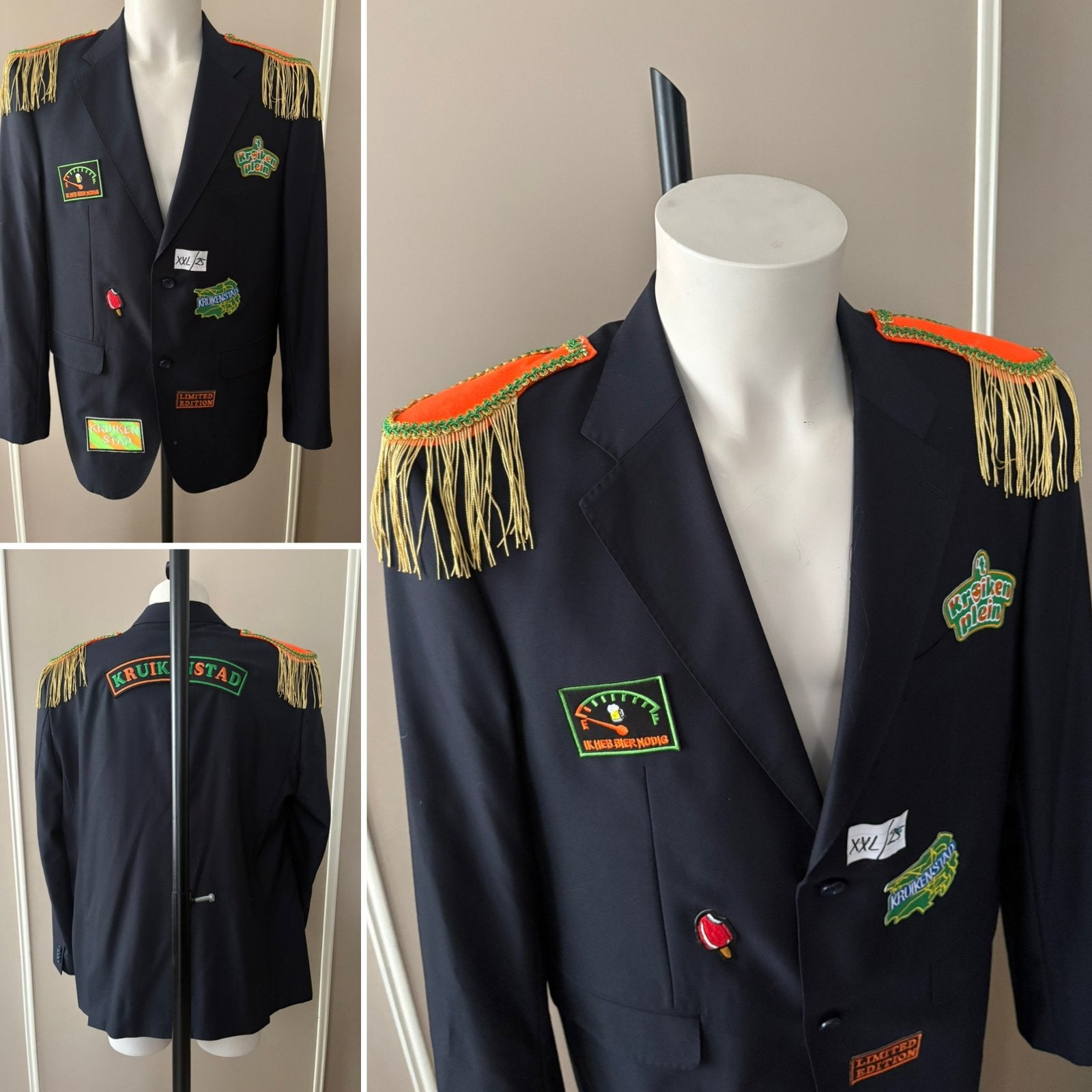 (25) Kruikenstad Colbert/Jas maat XXL emblemen epauletten, Kleding | Heren, Ophalen of Verzenden, Zo goed als nieuw, Overige maten
