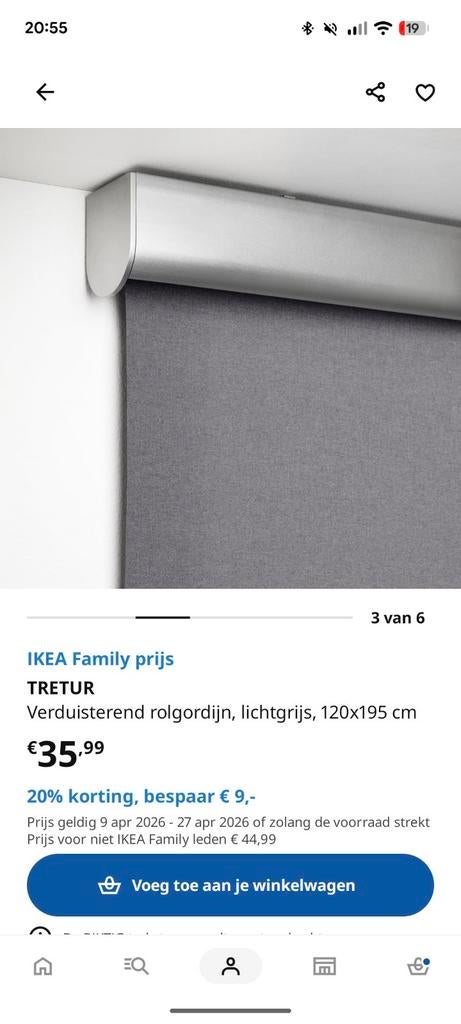 IKEA Tretur verduisterend rolgordijn, lichtgrijs, Ophalen of Verzenden, Gebruikt, Grijs