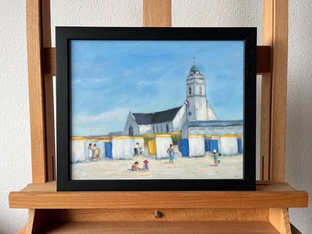 Hans Mijnsbergen, strandvoorstelling Oude Kerk van Katwijk, Ophalen