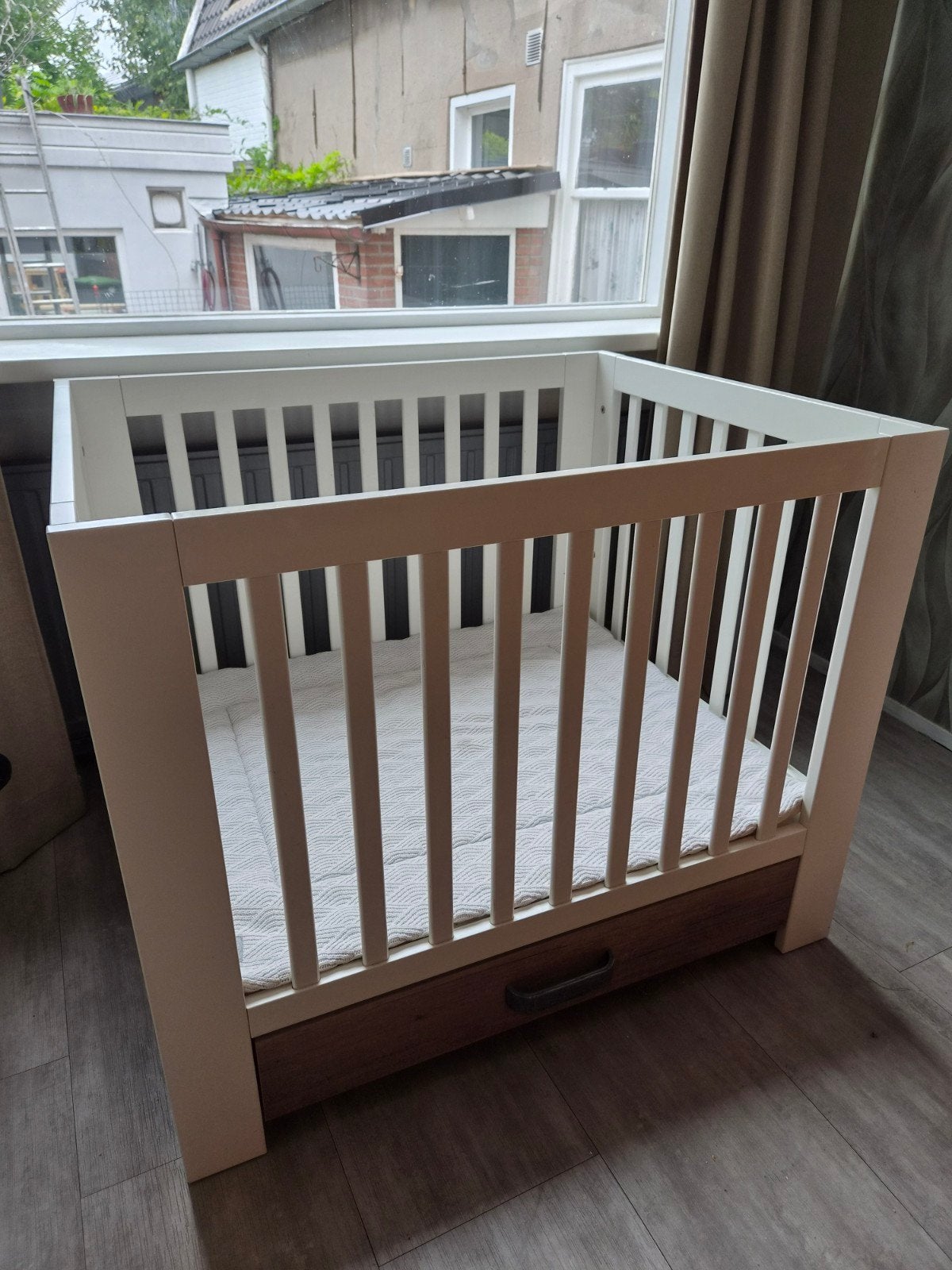 Witte box met lade, incl. boxkleed, Ophalen, Gebruikt