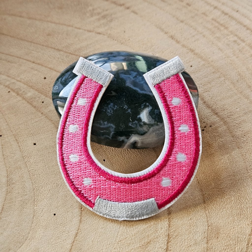 Strijk embleem applicatie Patch Roze hoefijzer