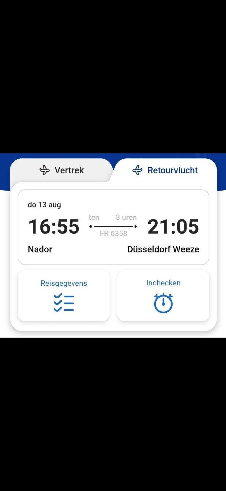 5x enkele vliegtickets  van Nador naar  Weeze Düsseldorf, Drie personen of meer