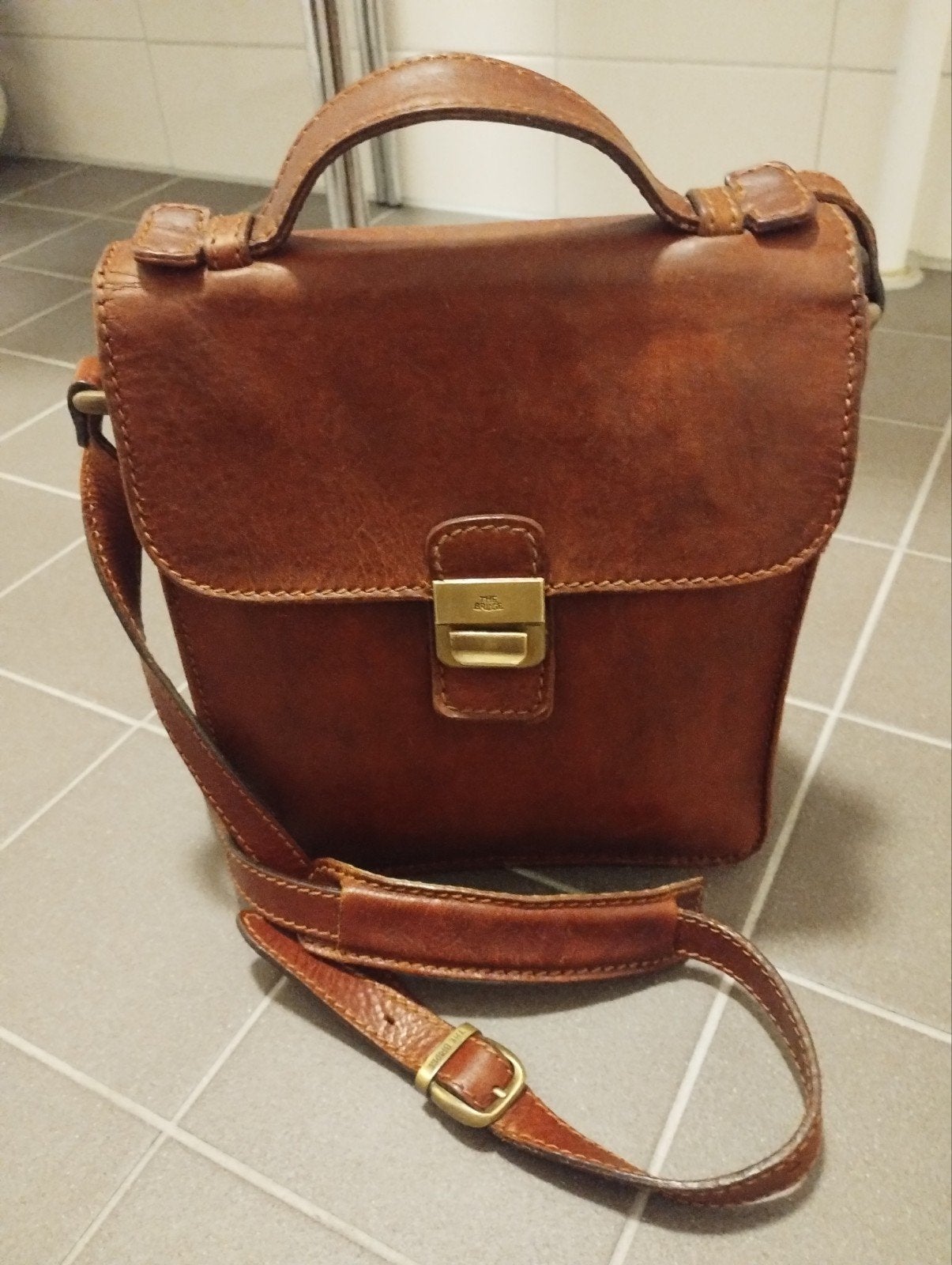 Vintage The Bridge Uomo Crossbody-Reportertas (1987-1991), Ophalen of Verzenden, Bruin, 40 tot 60 cm, Minder dan 35 cm