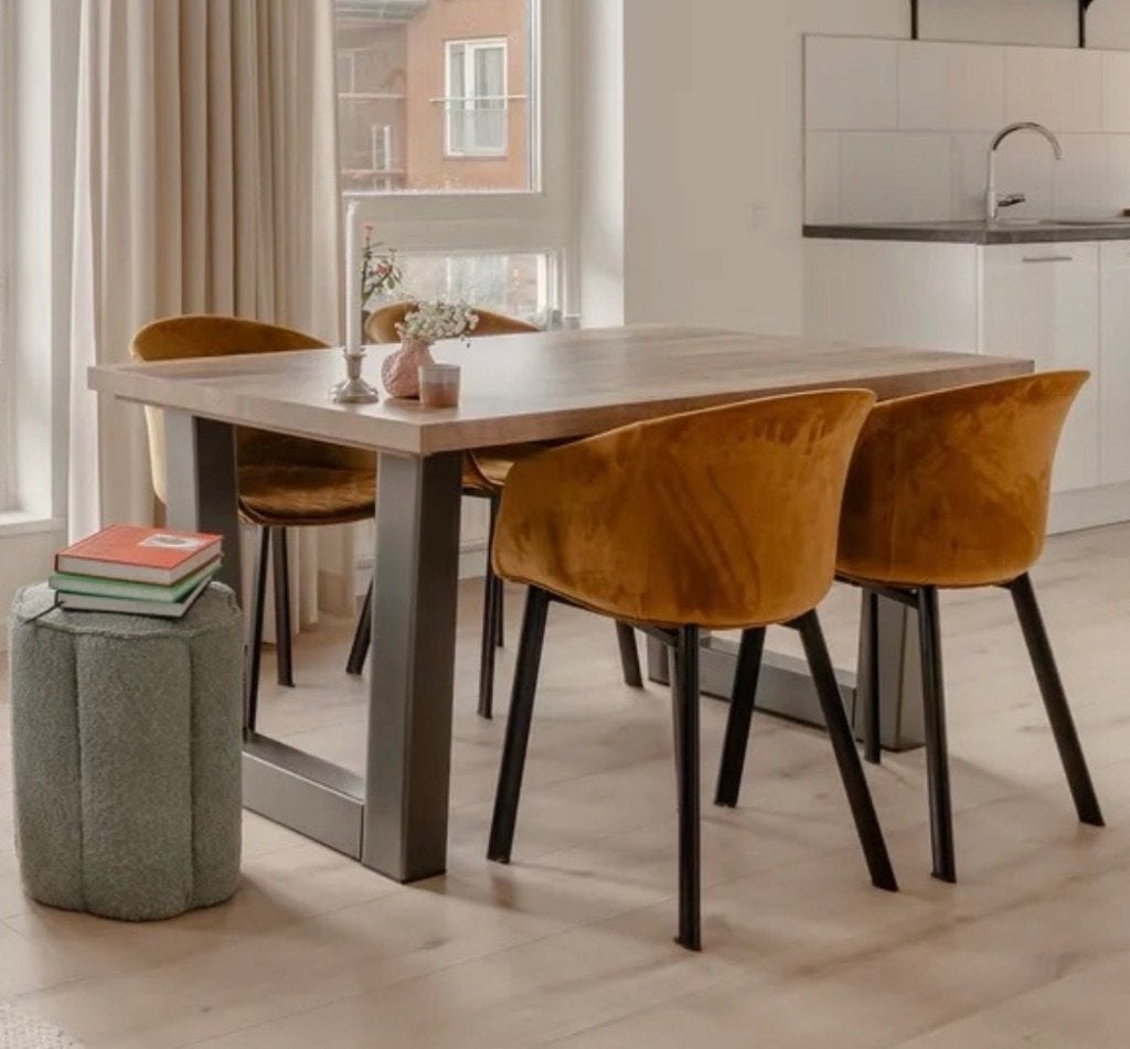 Eetkamerstoelen (4 stuks), Huis en Inrichting, Stoelen, Ophalen, Gebruikt, Overige kleuren, Industrieel modern