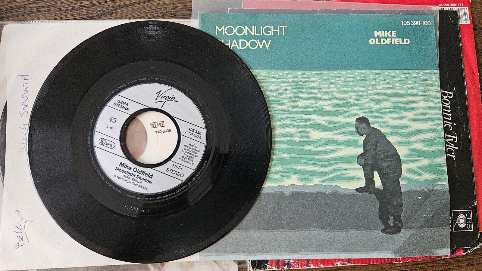 Mike Oldfield - Moonlight Shadow 7 inch vinyl single, Cd's en Dvd's, Gebruikt, Originele persing, 7 inch, Ophalen of Verzenden