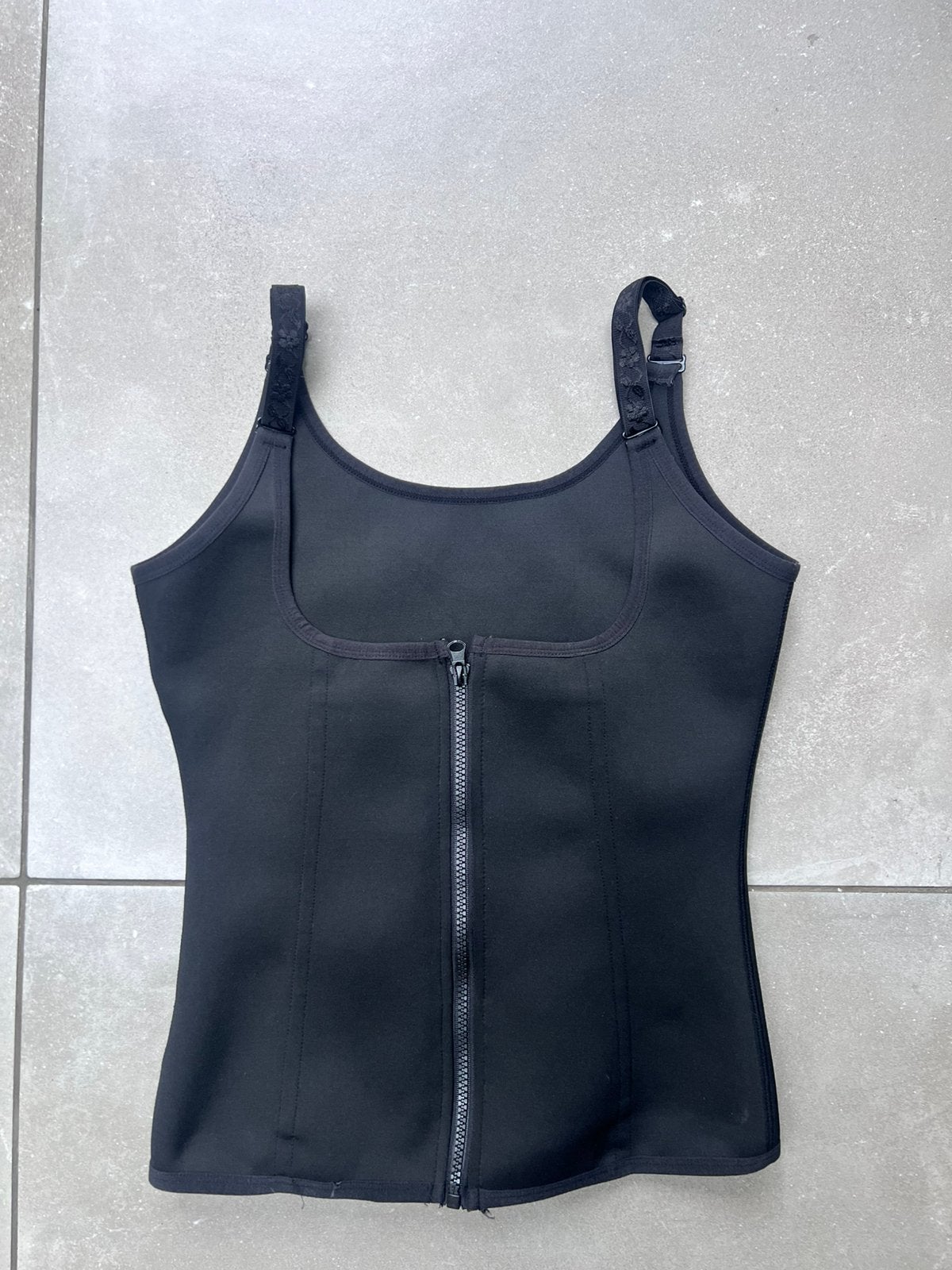 SHAPEWEAR LATEX FITNESS KORSET VEST BODY MAAT XXL ZWART, Zwart, Maat 46/48 (XL) of groter, Ophalen of Verzenden, Fitness of Aerobics