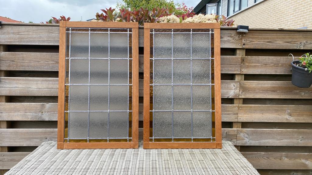 Glas inlood ramen !, Ophalen, Gevelraam of Ruit, Zo goed als nieuw, Minder dan 80 cm