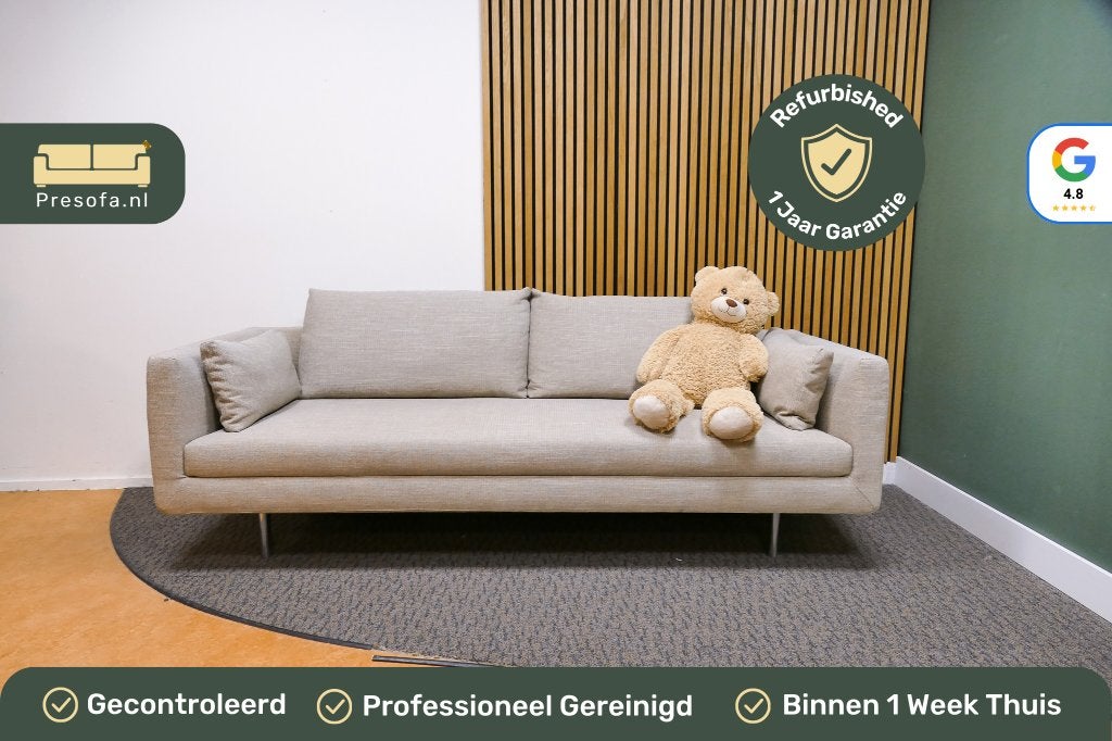 3 Zits Bank EYYE Beige Gemeleerd [Refurbished], Huis en Inrichting, -, -, Hoekbank, Driepersoons