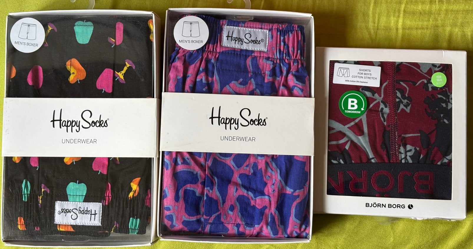 Happy Socks maat S en M + Bjorn Borg boxershort maat 158-164, Ophalen, Overige kleuren, Boxer