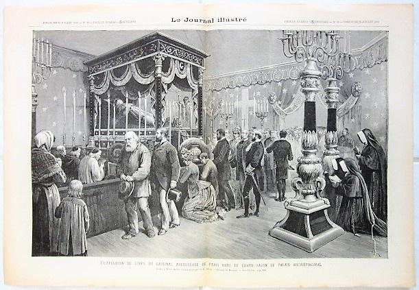 3 19e eeuwse tekeningen gravures - franse kranten - religie, Ophalen of Verzenden