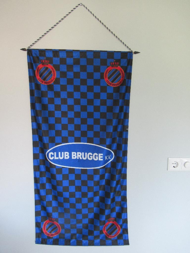 Uniek groot vaandel Vlag Banier Banner van Club Brugge K.V., Ophalen of Verzenden, Zo goed als nieuw, Buitenlandse clubs, Vaantje of Sjaal