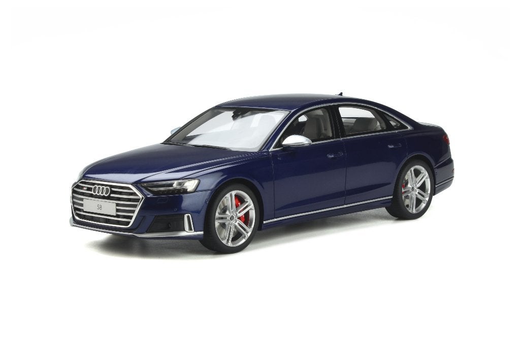 Audi S8 Quattro V8 Limousine Navarra Blauw GT Spirit GT313, Hobby en Vrije tijd, Modelauto's | 1:18, Overige merken, Auto, Verzenden
