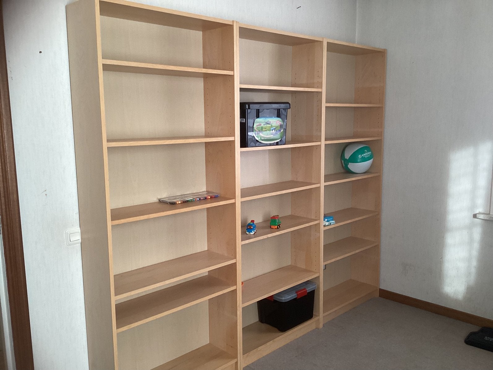 Mooie degelijke 3 delige open boekenkast., Ophalen, Met plank(en), 200 cm of meer, 50 tot 100 cm
