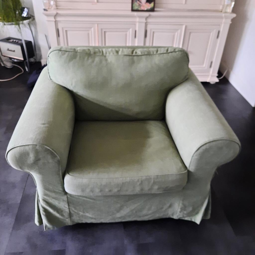 IKEA Ektorp Fauteuil Groen - Prima Staat, Ophalen, Gebruikt, 75 tot 100 cm, 75 tot 100 cm