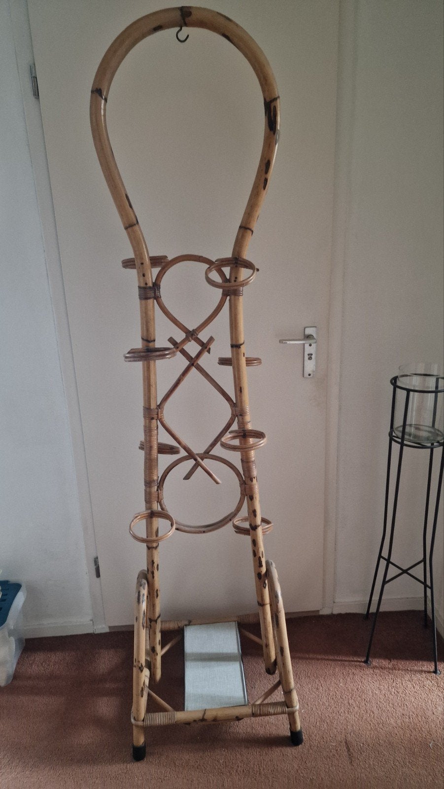 Vintage Bamboe plantenrek, Ophalen, Gebruikt, Natuurlijk materiaal, 185 cm
