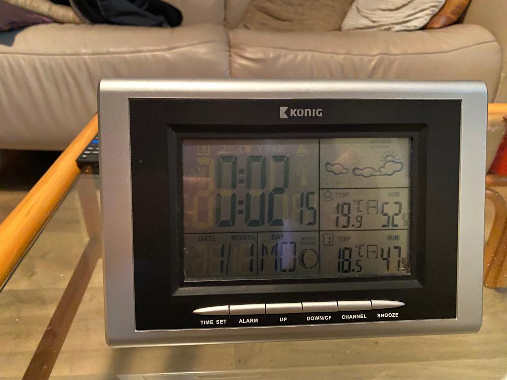 Konig Digitaal Weerstation met Buitensensor KN-WS400N, Audio, Tv en Foto, Weerstations en Barometers, Ophalen of Verzenden, Gebruikt