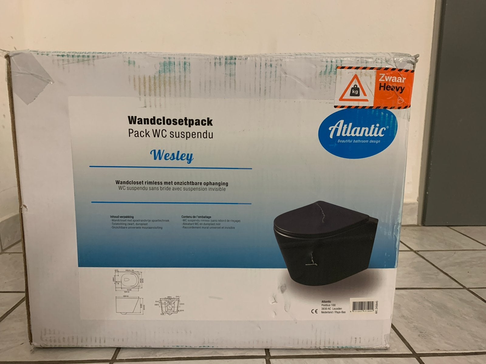 Toilet Atlantic Wesley zwart, Ophalen, Nieuw, Toilet