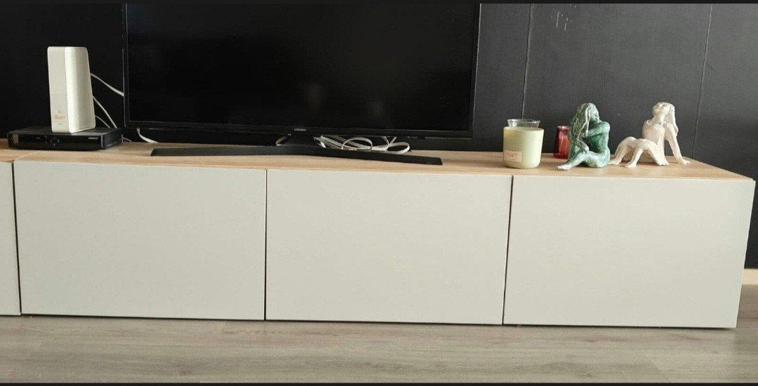 IKEA Besta TV-meubel eikeneffect/beige, Ophalen, Gebruikt, 150 tot 200 cm, Minder dan 100 cm